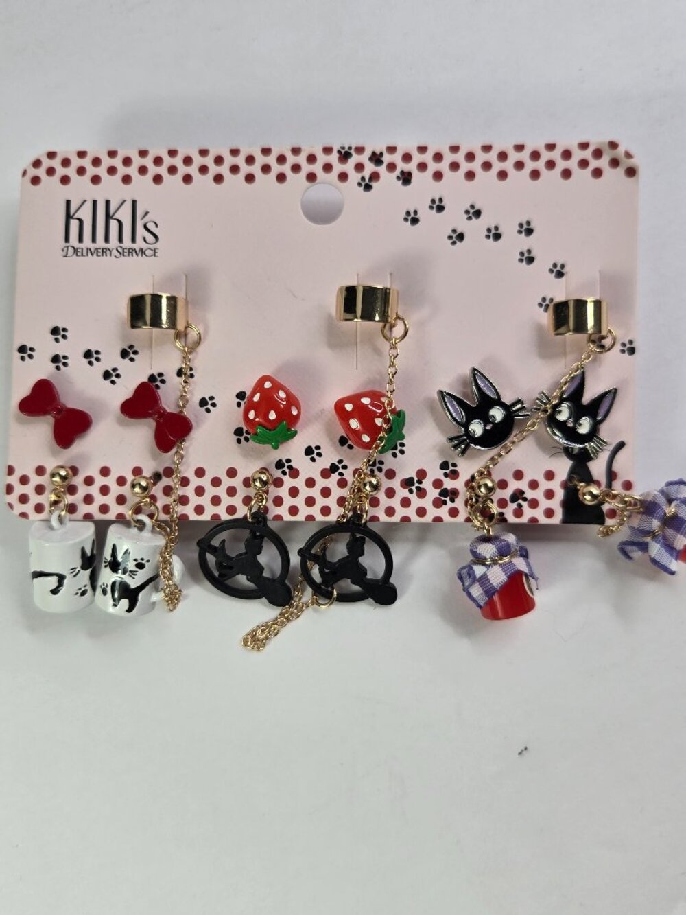 NWT Kiki's Delivery Service Earring Set Hot Topic 6 Pairs Studio Ghibli Ear Cuff